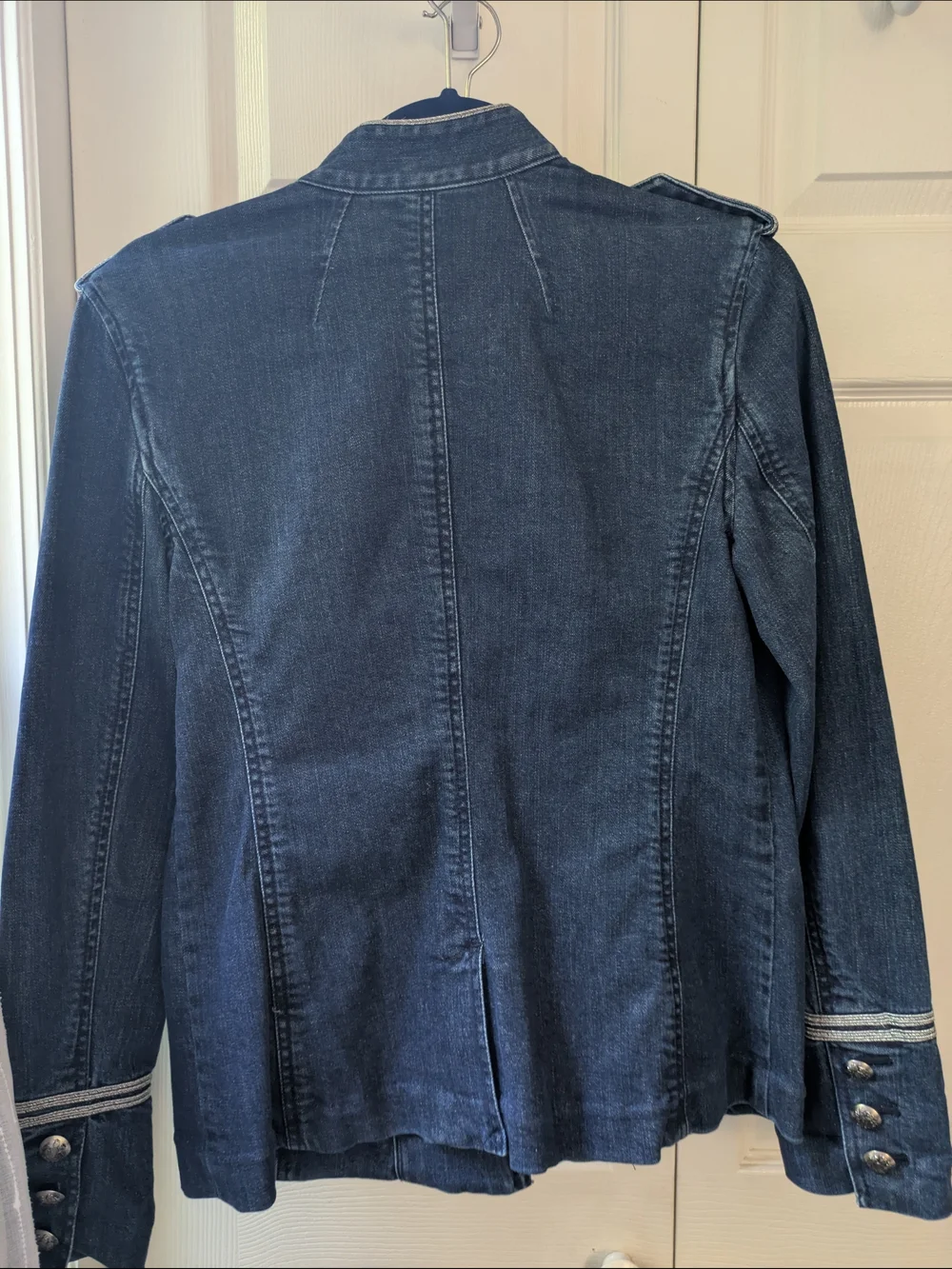 Ralph Lauren Dark Blue Denim Military-Style Jean Jacket - Picture 6 of 7